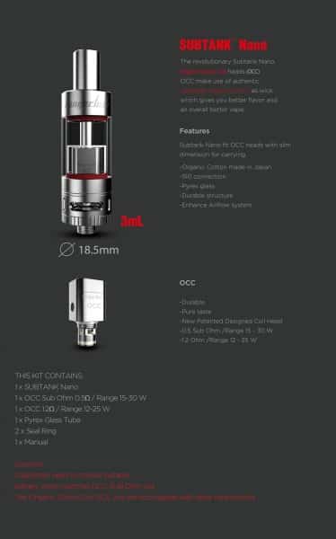 SUBtank_nano_specification