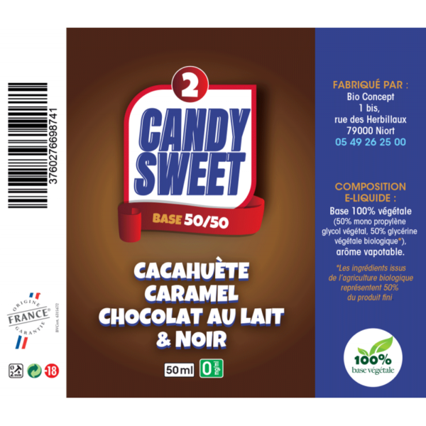 Candy Sweet n°2 (Cacahuète caramel chocolat au lait et noir) par Bioconcept - 2