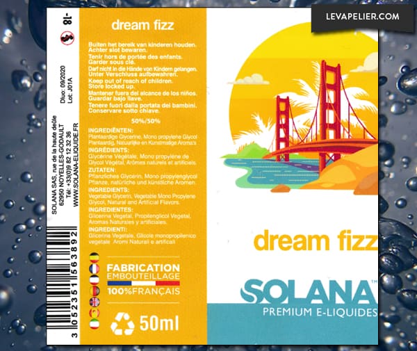 Dream Fizz (Gamme prêt à vaper) par SOLANA - 1