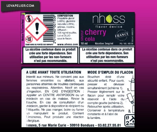 Cherry Cola (Gamme E-Liquides Gourmands) par NHOSS - 1