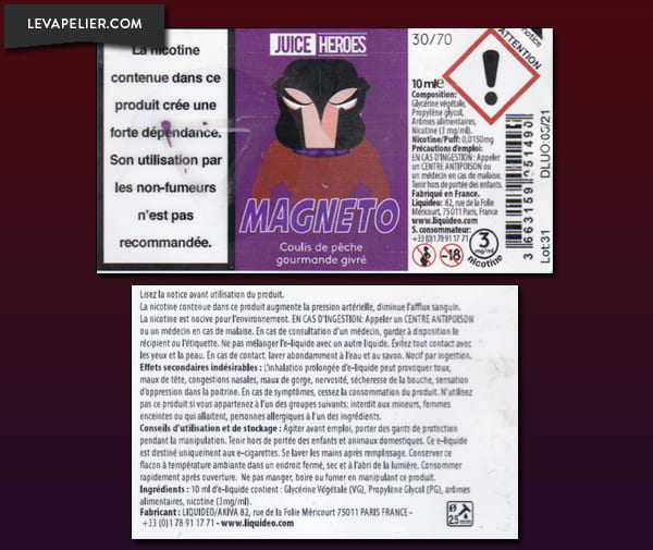Magneto (Gamme Juice Heroes) par Liquideo - 1