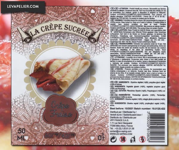 Crêpe Fraise (Gamme La Crêpe Sucrée) par Vapeur France - 1