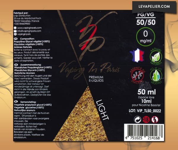 Light (Gamme Les Classiques) par Vaping In Paris - 1